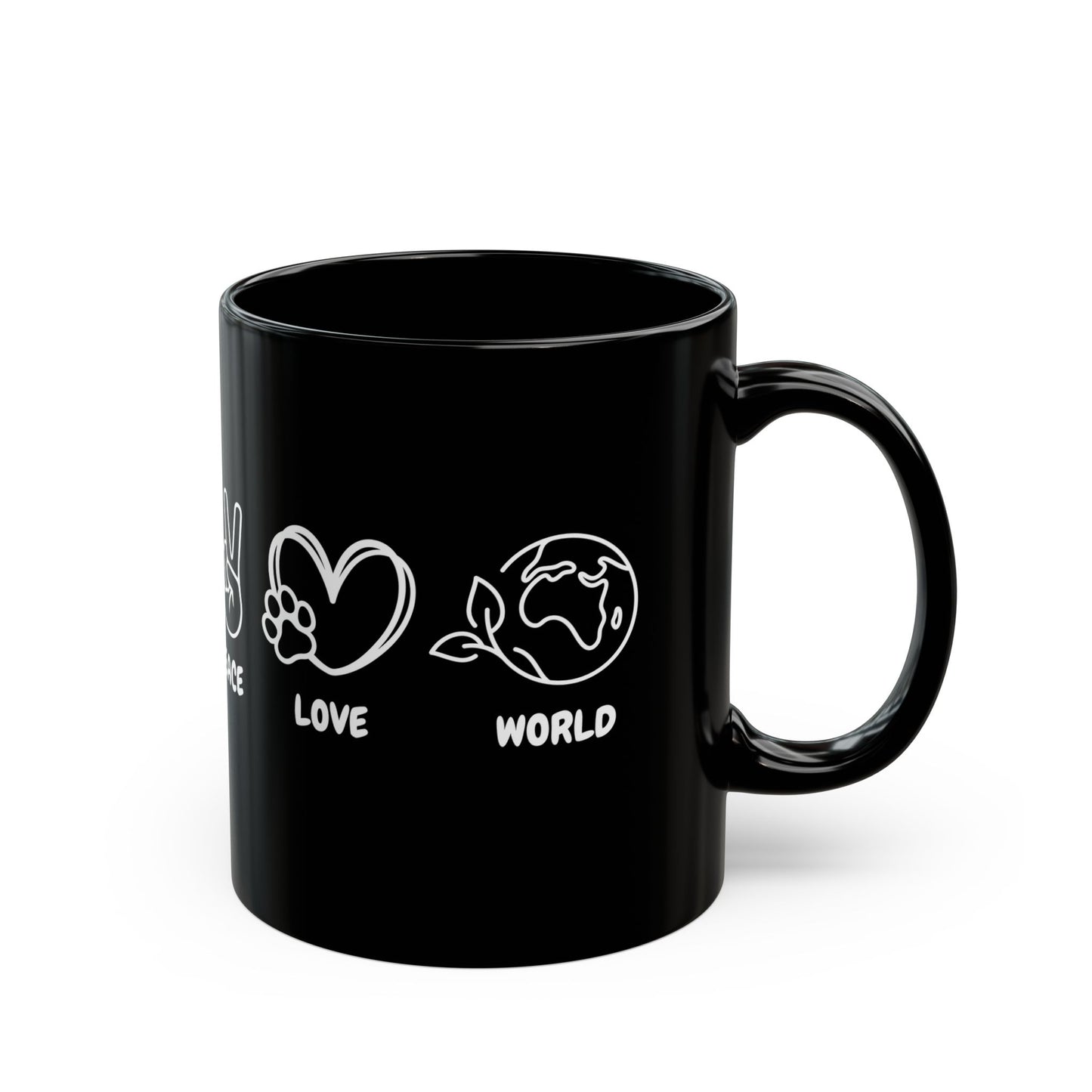 Solid Rock Florida - Peace, Love, World Black Mug (11oz, 15oz)