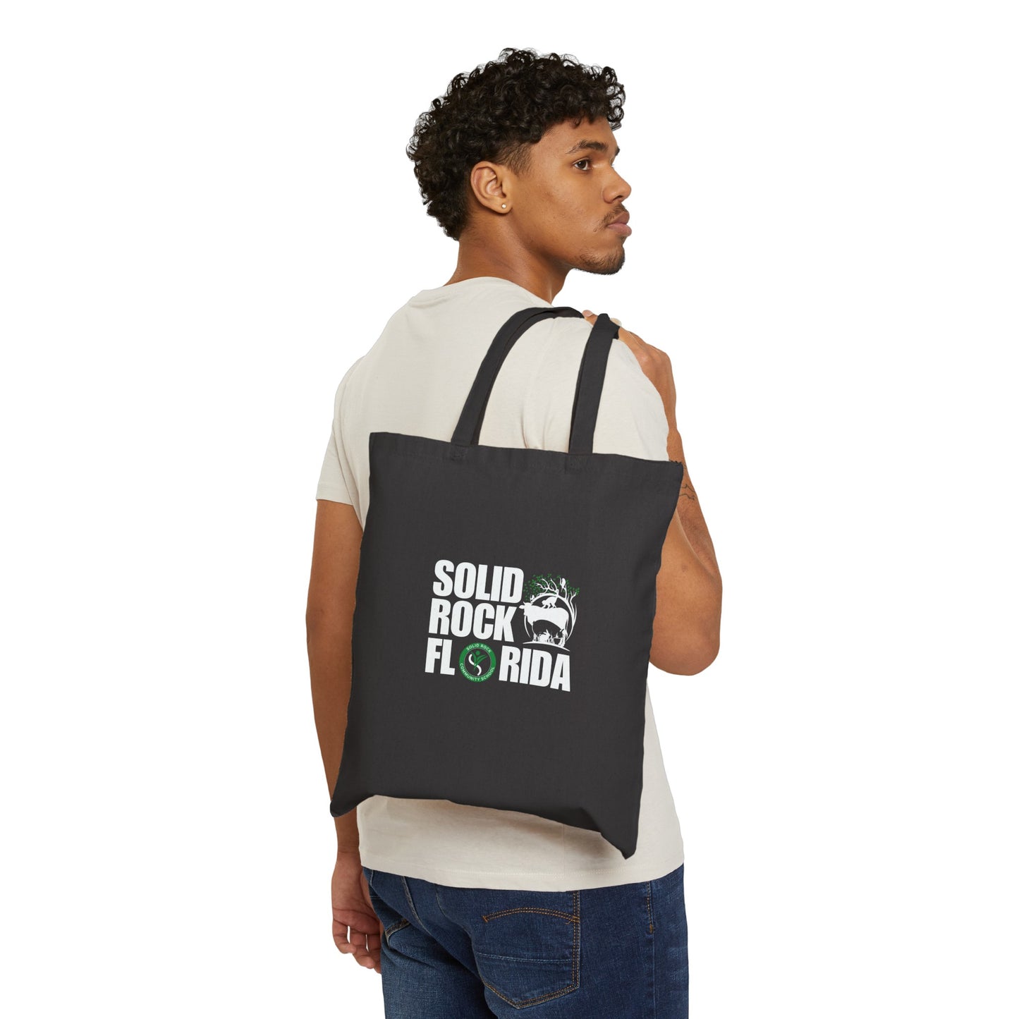 Solid Rock Cotton Canvas Tote Bag