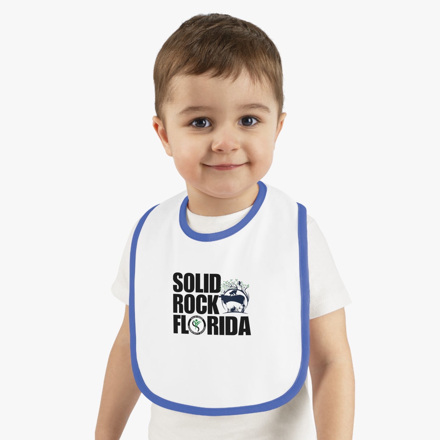 Solid Rock Baby Contrast Trim Jersey Bib