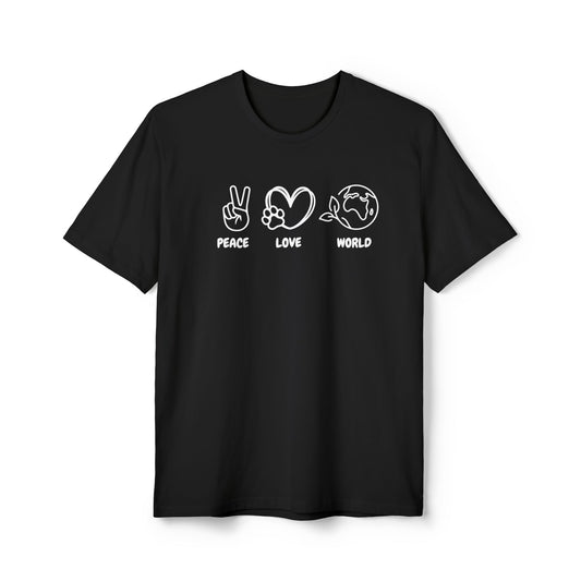 Peace, love, World District® Re-Tee®