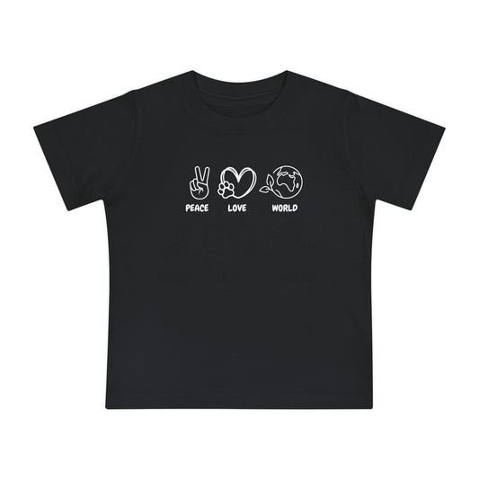 Peace Love World Baby Short Sleeve T-Shirt