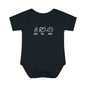 Peace love world, Infant Baby Rib Bodysuit