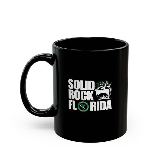 Solid Rock Florida - Peace, Love, World Black Mug (11oz, 15oz)