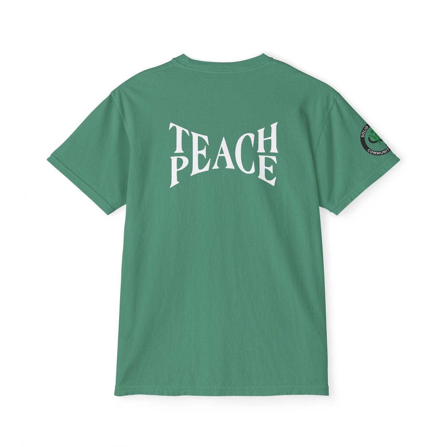 Teach Peace Unisex Garment-Dyed Pocket Tee